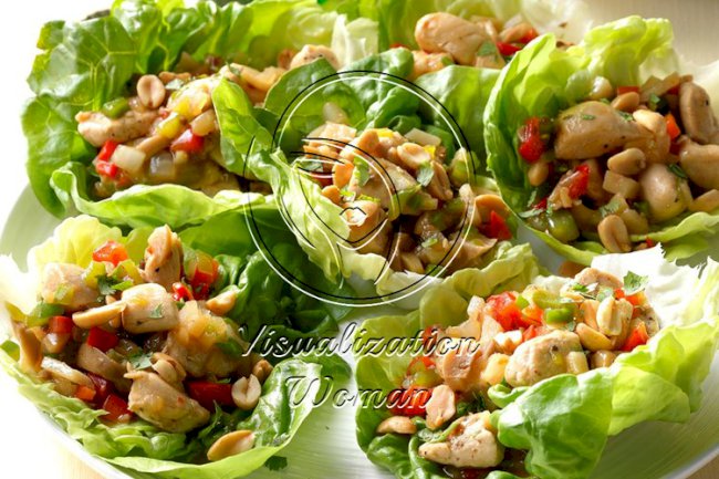 Spicy Chicken Lettuce Wraps
