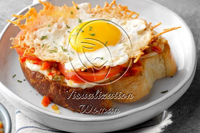 Open-Faced Frico Egg Sandwich