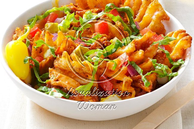 BBQ Chicken Waffle Fries