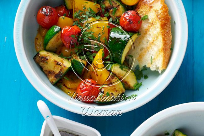 Grilled Vegetable Salad with Poppy Seed Dressing