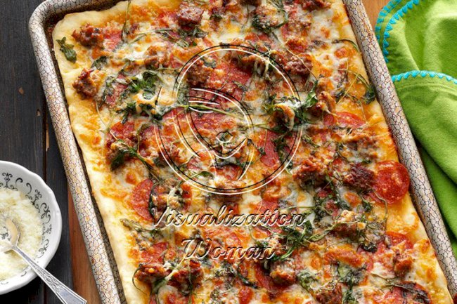 Meaty Arugula Pizzas