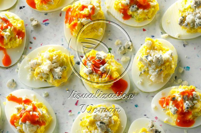 Buffalo Chicken Deviled Eggs