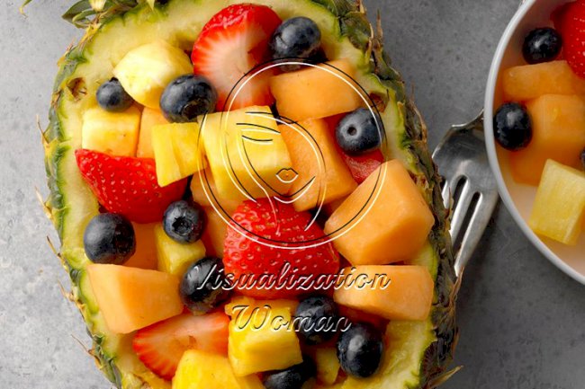Fruit Salad in a Pineapple Boat