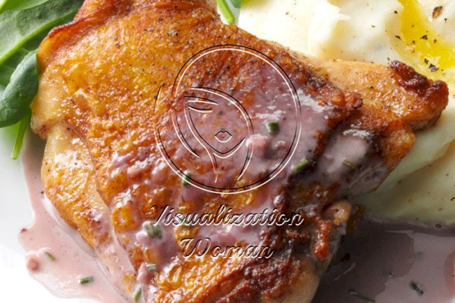 Chicken with Red Wine Cream Sauce