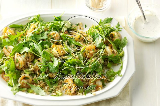 Garlic Shrimp & Rice Salad
