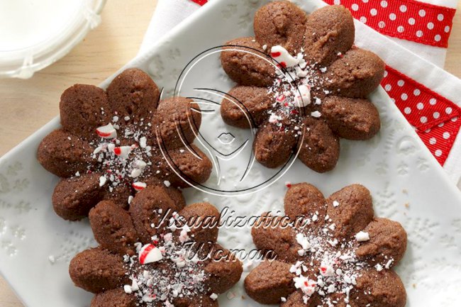 Chocolate Peppermint Spritz Cookies