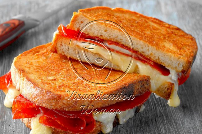 Grilled Cheese and Pepperoni Sandwich