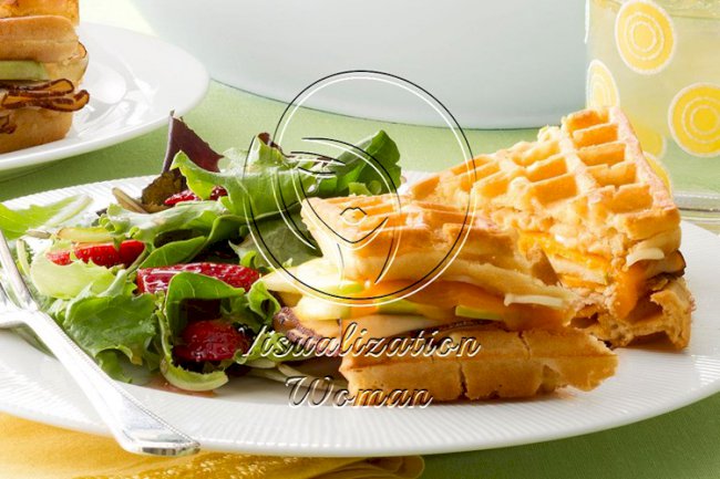 Chicken & Apple Waffle Sandwiches