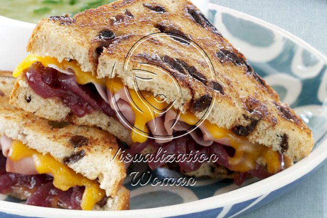 Grilled Prosciutto-Cheddar Sandwiches with Onion Jam