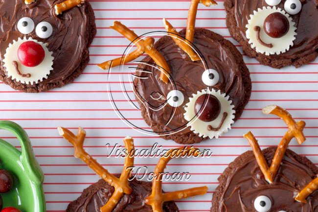 Chocolate Reindeer Cookies