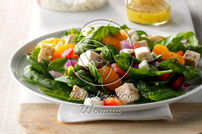 Orange Chicken Spinach Salad