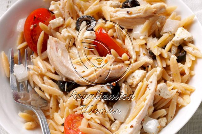 Mediterranean Orzo Chicken Salad