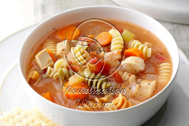 Curly Noodle Chicken Soup