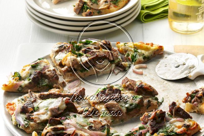 Garlic & Herb Steak Pizza