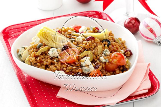 Wheat Berry Salad with Artichokes and Cranberries