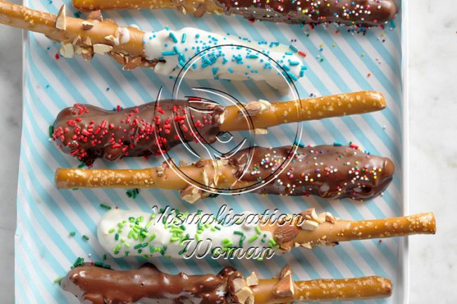 Chocolate-Dipped Pretzel Rods