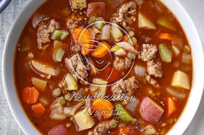 Chunky Sausage Lentil Soup