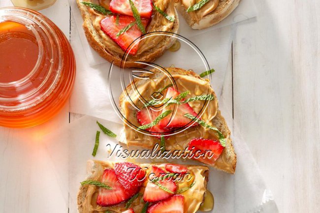 Peanut Butter, Strawberry and Honey Sandwich