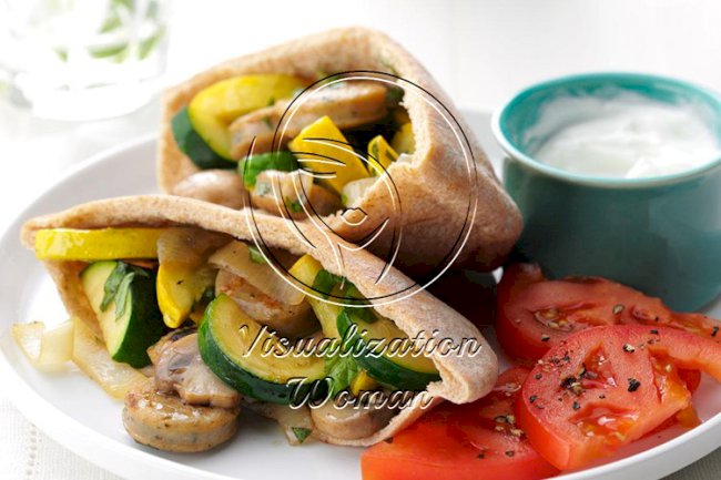 Chicken Sausage Pita Pockets