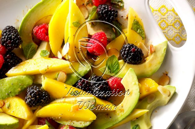 Avocado Fruit Salad with Tangerine Vinaigrette