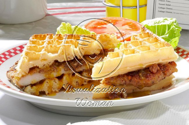 Pecan-Crusted Chicken Waffle Sandwiches