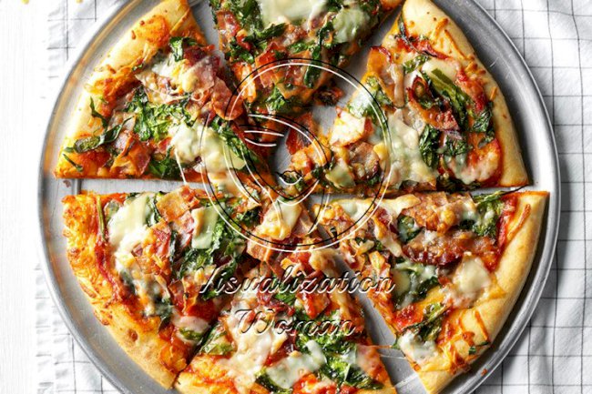 Bacon and Spinach Pizza