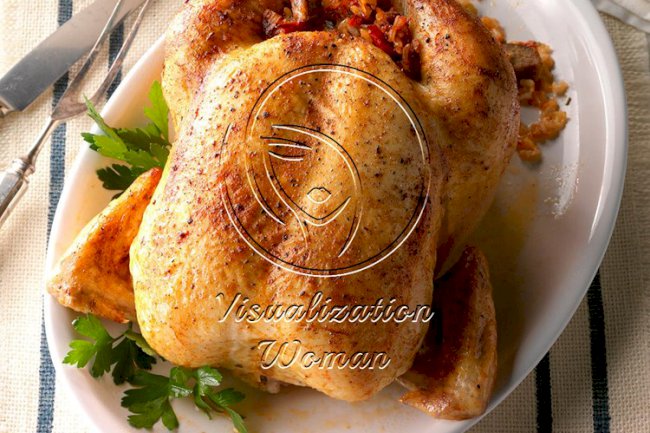 Roast Chicken with Creole Stuffing