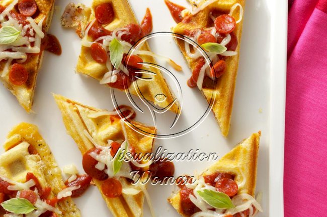 Waffled Pizza Bites
