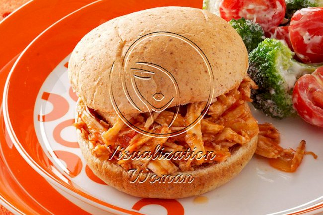 Shredded Barbecued Turkey Breast Sandwiches