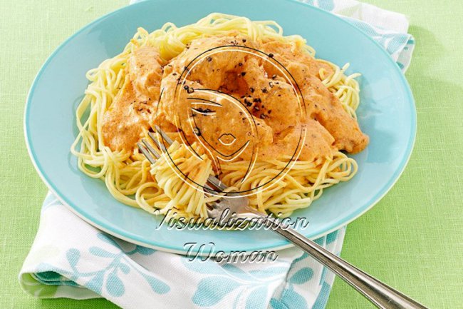Blushing Angel Hair Pasta with Chicken