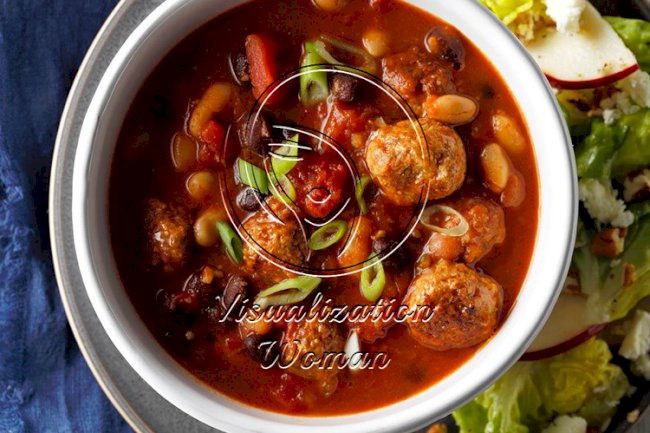 Italian Meatball ‘n’ Bean Soup