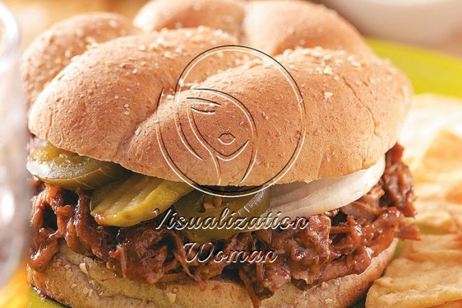 Slow-Cooked Barbecued Beef Sandwiches