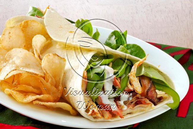 Buffalo Chicken Wraps with Bacon