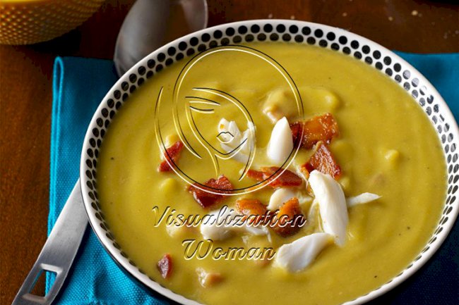Split Pea Soup with Bacon & Crab