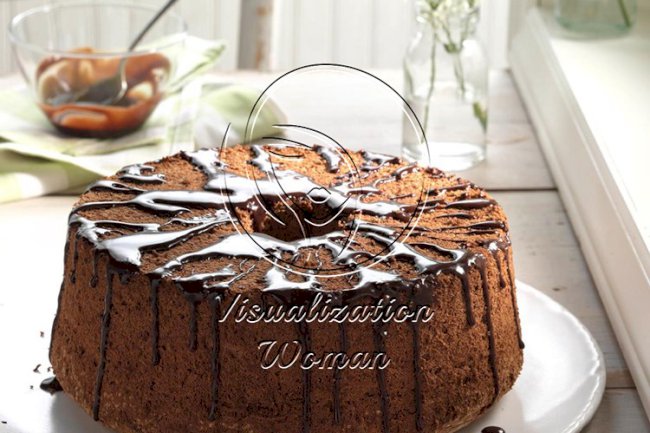 Glazed Chocolate Angel Food Cake