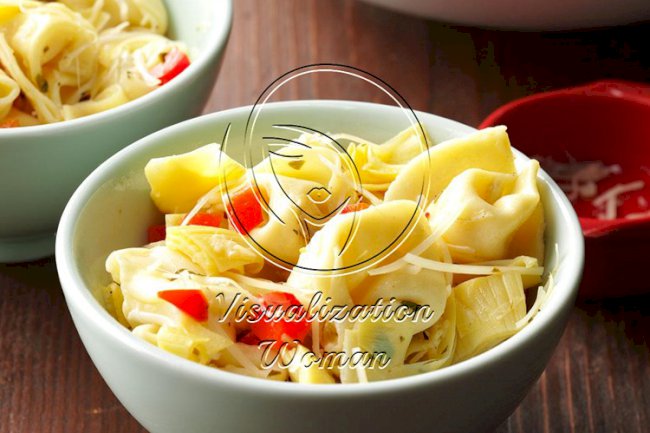 Tortellini Salad with Artichokes & Sweet Peppers