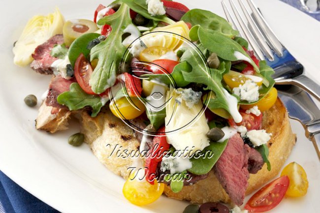 Grilled Steak Bruschetta Salad