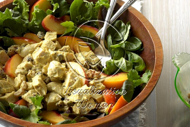 Curried Chicken & Peach Salad