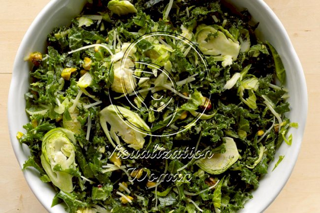 Shredded Kale and Brussels Sprouts Salad