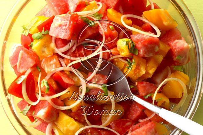 Watermelon and Tomato Salad