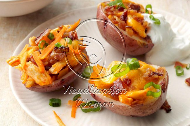 Buffalo Chicken Potato Skins