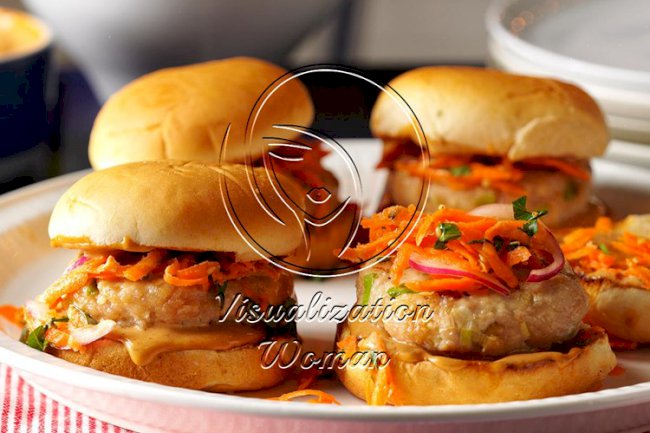 Turkey Sliders with Sesame Slaw