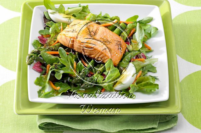 Asparagus Salad with Grilled Salmon
