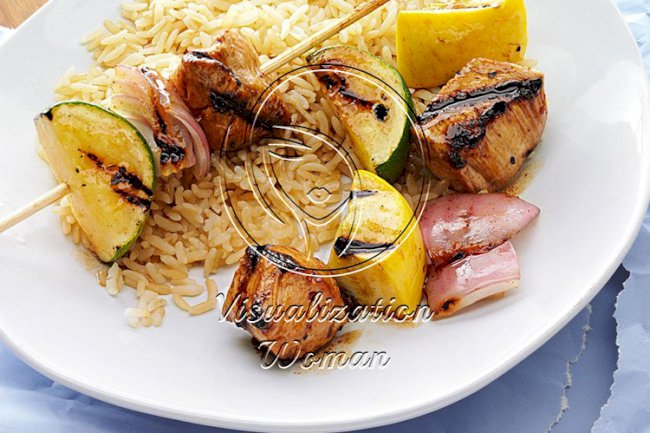 Apricot-Glazed Chicken Kabobs
