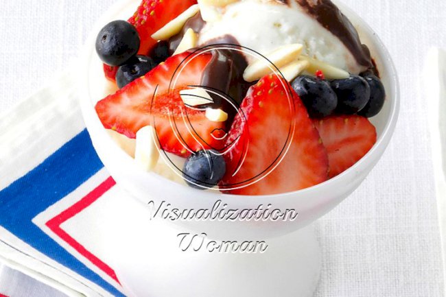 Berries & Chocolate Sauce for Ice Cream