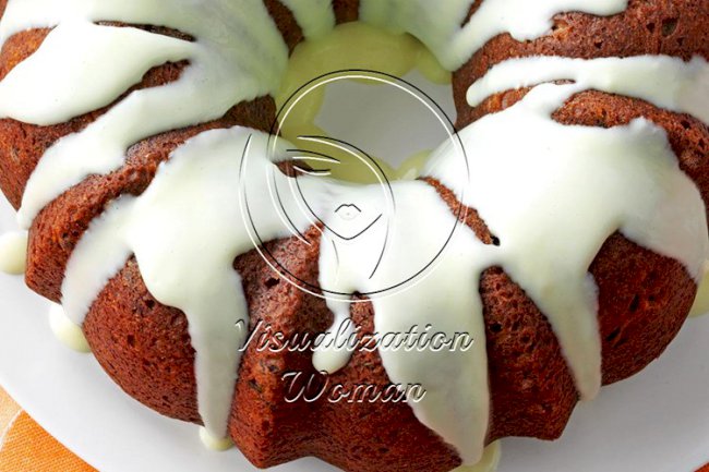 Chocolate Zucchini Cake with Custard Sauce