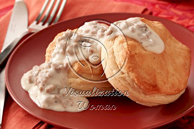 Biscuits with Turkey Sausage Gravy