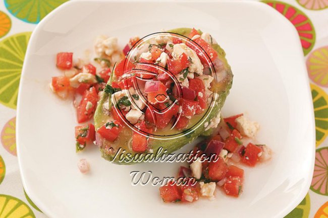 Tomato Salad-Stuffed Avocados