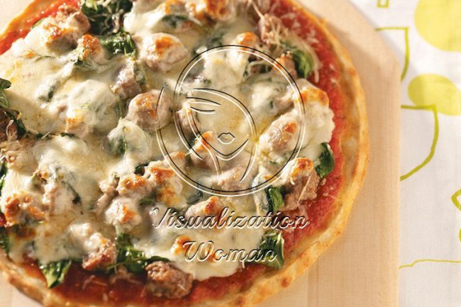 Sausage Spinach Pizza