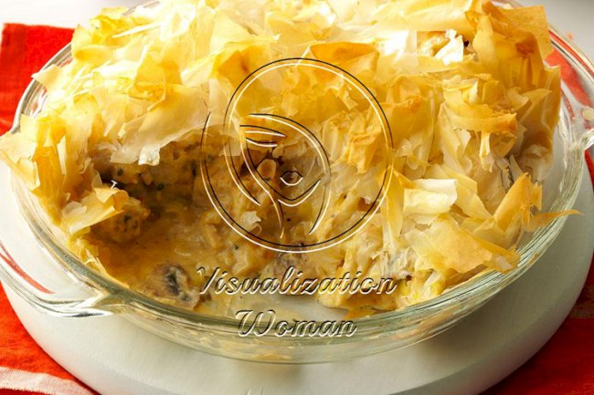 Cheesy Chicken and Leek Phyllo Pie